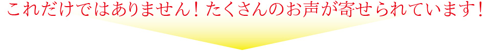 これだけではありません！たくさんのお声が寄せられています！